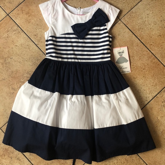 Navy and white Rare Editions dress - Picture 1 of 6